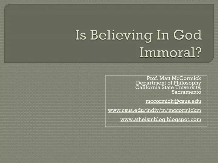 is believing in god immoral