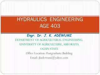 HYDRAULICS  ENGINEERING AGE 403