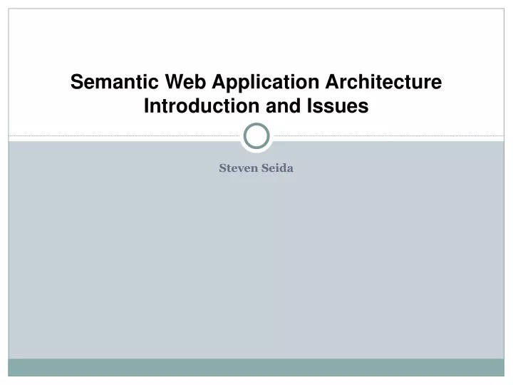 semantic web application architecture