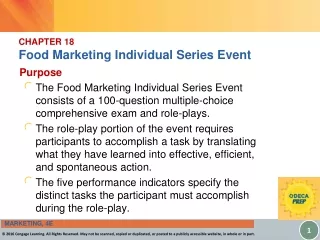 CHAPTER 18 Food Marketing Individual Series Event