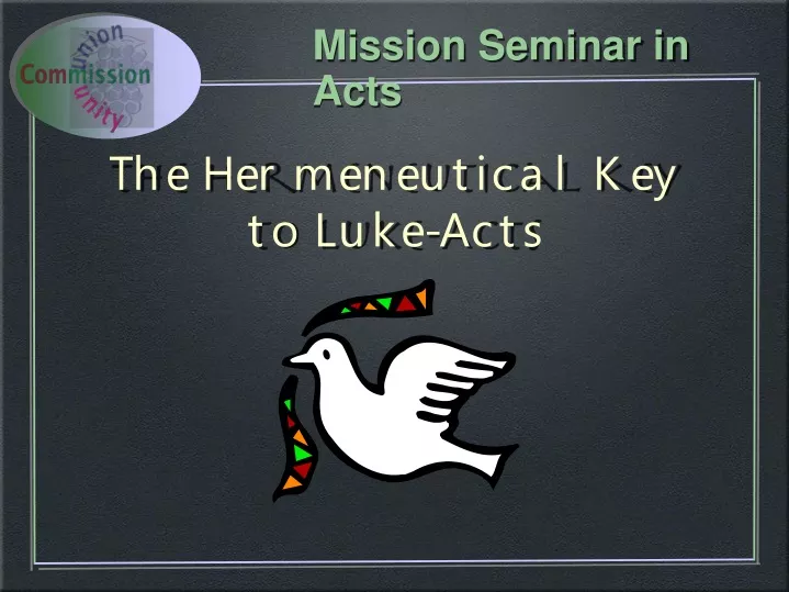 mission seminar in acts