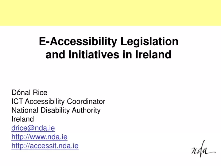 e accessibility legislation and initiatives