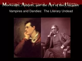 Vampires and Dandies:  The Literary Undead