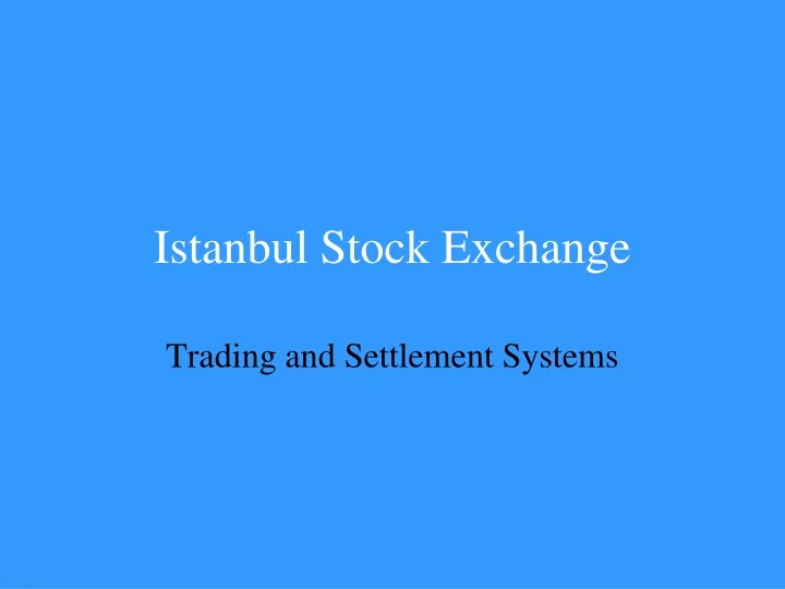 istanbul stock exchange