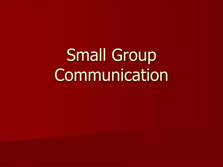 small group communication