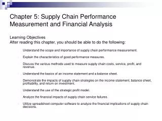Chapter 5: Supply Chain Performance Measurement and Financial Analysis