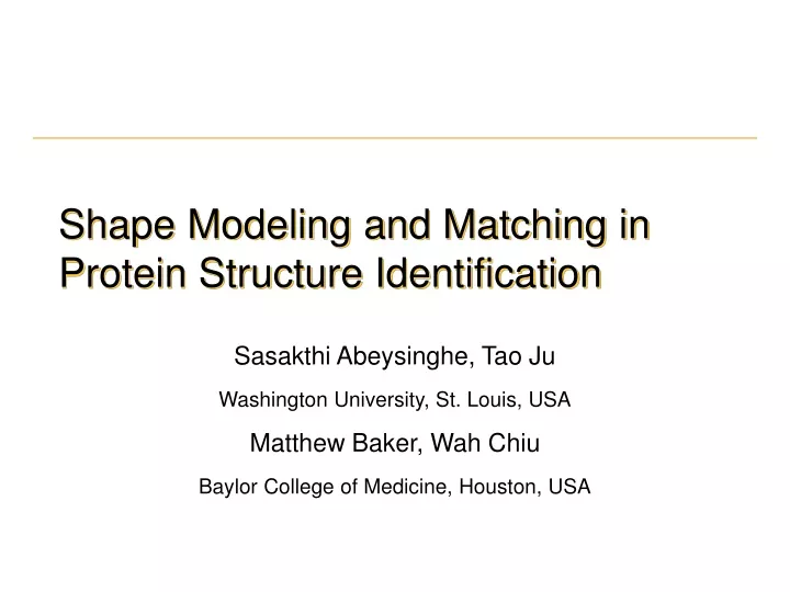 shape modeling and matching in protein structure identification