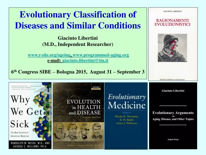 evolutionary classification of diseases