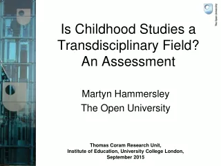 Is Childhood Studies a Transdisciplinary Field?  An Assessment