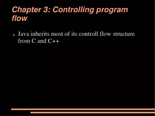 chapter 3 controlling program flow