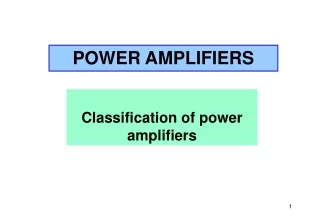 Classification of power amplifiers