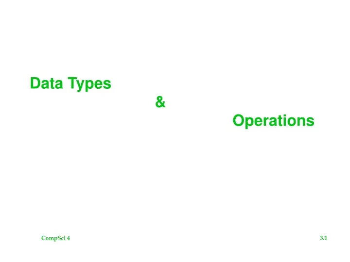 data types operations