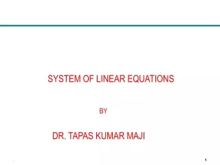 SYSTEM OF LINEAR EQUATIONS
