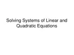PPT - Systems of Linear and Quadratic Equations PowerPoint Presentation ...