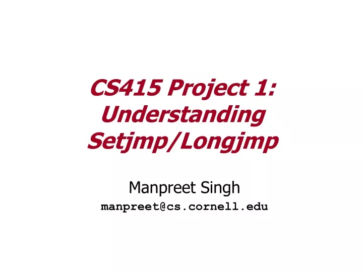cs415 project 1 understanding setjmp longjmp