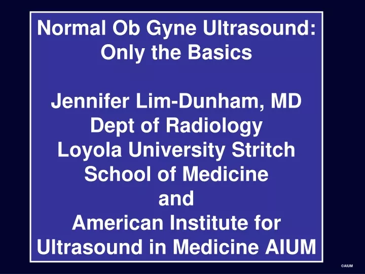 normal ob gyne ultrasound only the basics