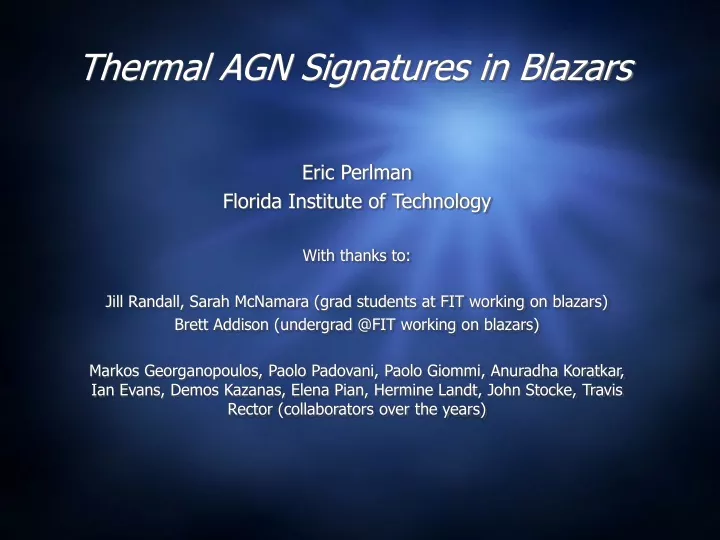 thermal agn signatures in blazars