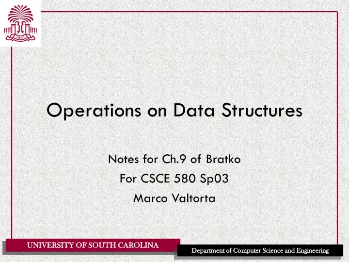 operations on data structures