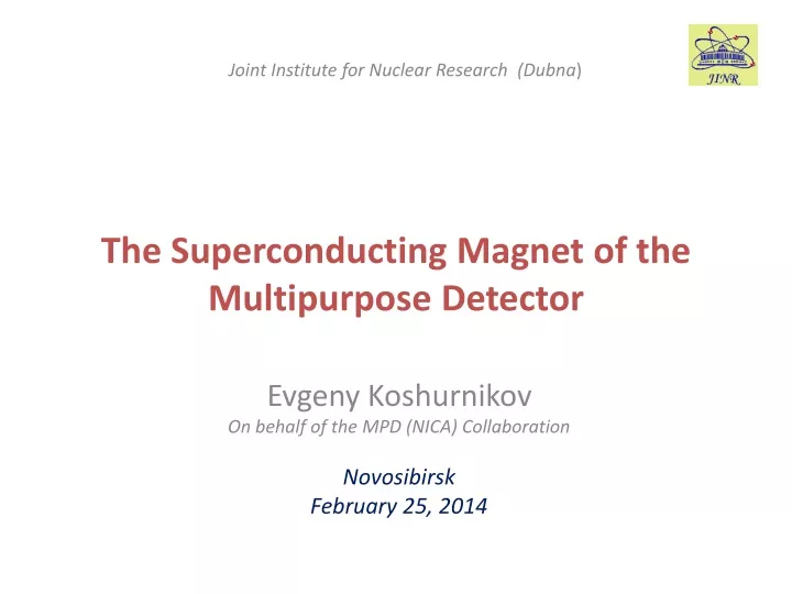 the s uperconducting magnet of the multipurpose detector