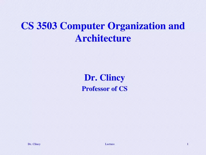 cs 3503 computer organization and architecture