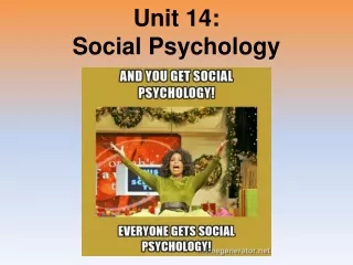 Unit 14: Social Psychology