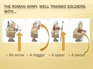 The  roman army :  well trained soldiers with ,,,