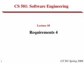 CS 501: Software Engineering