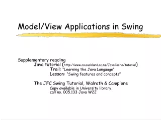 Model/View Applications in Swing