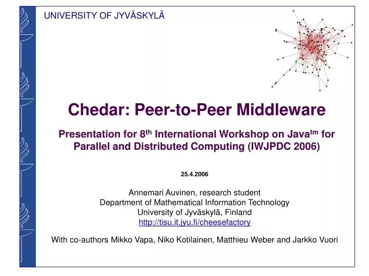 chedar peer to peer middleware presentation