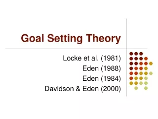 Goal Setting Theory