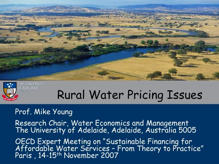 rural water pricing issues