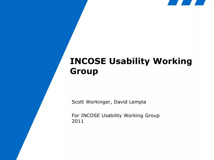 incose usability working group