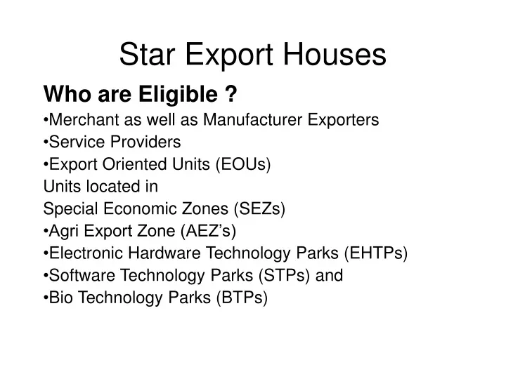 star export houses