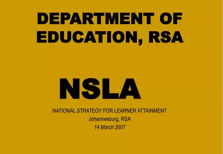 department of education rsa nsla national