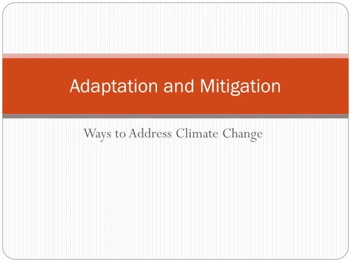 adaptation and mitigation
