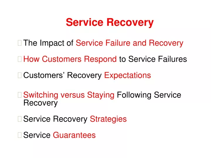 service recovery