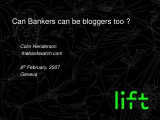 Can Bankers can be bloggers too ?