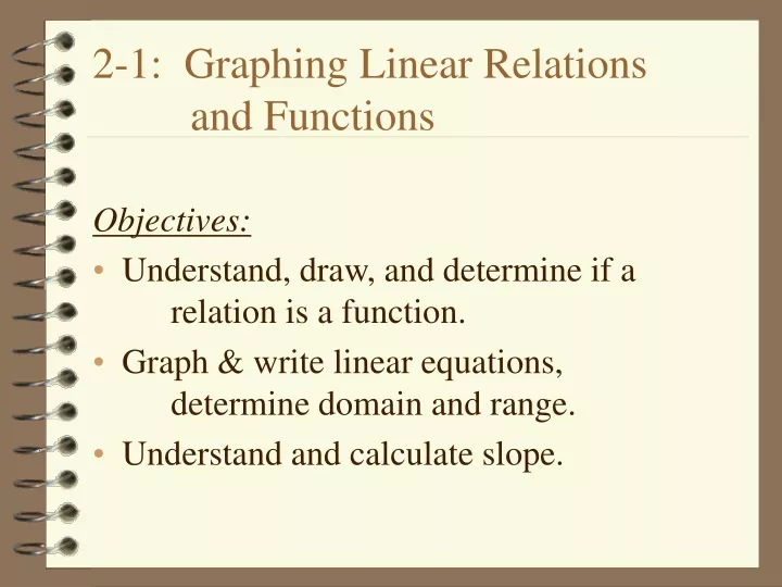 2 1 graphing linear relations and functions