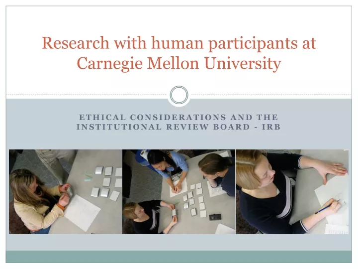 research with human participants at carnegie mellon university