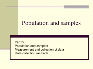 Population and samples