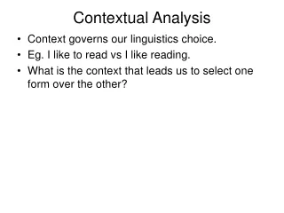 Contextual Analysis