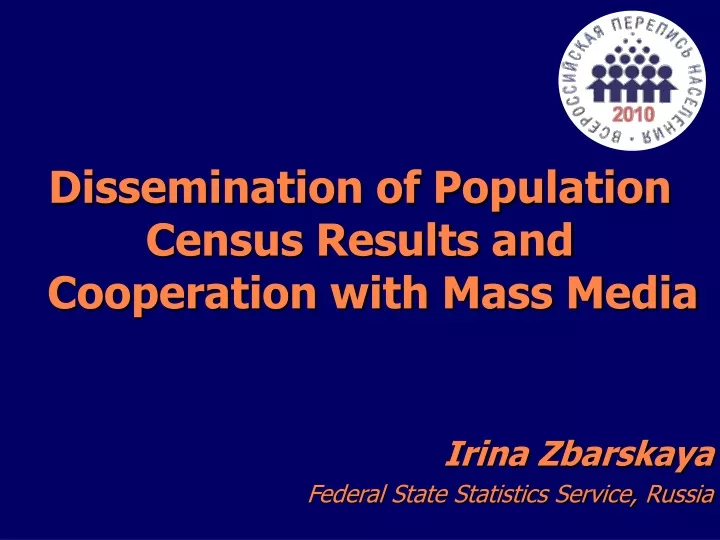 dissemination of population census results