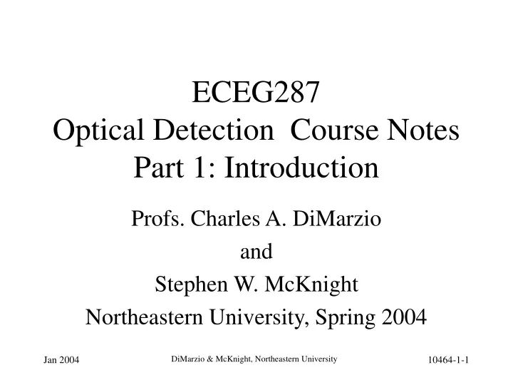 eceg287 optical detection course notes part