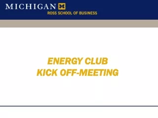 ENERGY CLUB KICK OFF-MEETING
