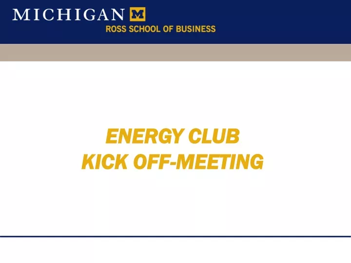 energy club kick off meeting