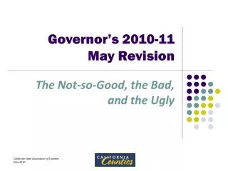 Governor’s 2010-11  May Revision