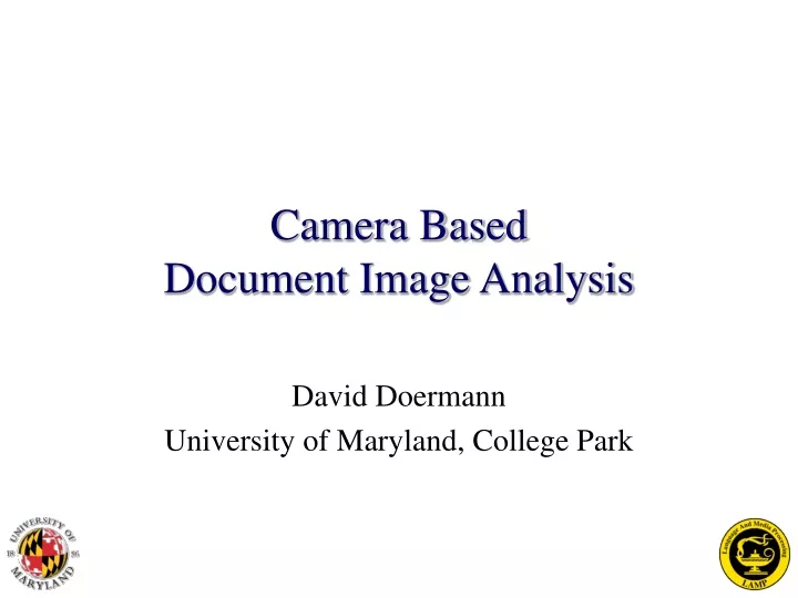 camera based document image analysis