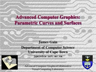 Advanced Computer Graphics: Parametric Curves and Surfaces