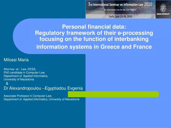 personal financial data regulatory framework