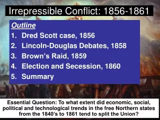 Irrepressible Conflict: 1856-1861